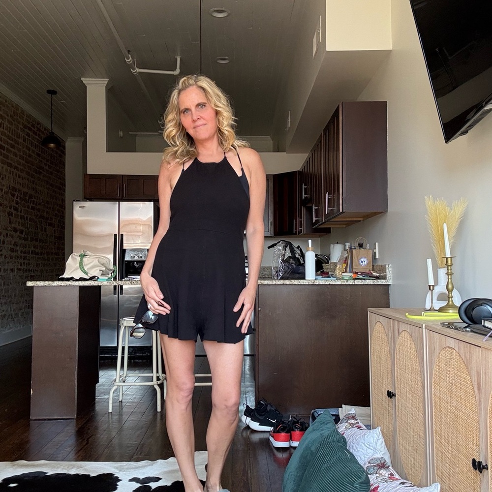 Free People knit Black Halter Romper - Picture 2 of 9